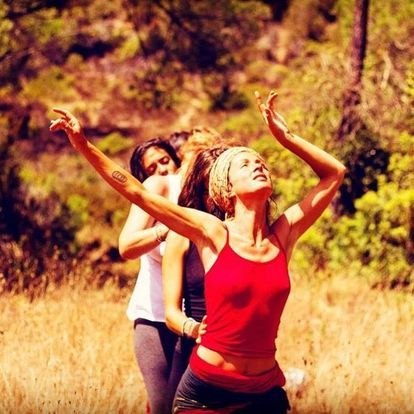 Women moving in nature